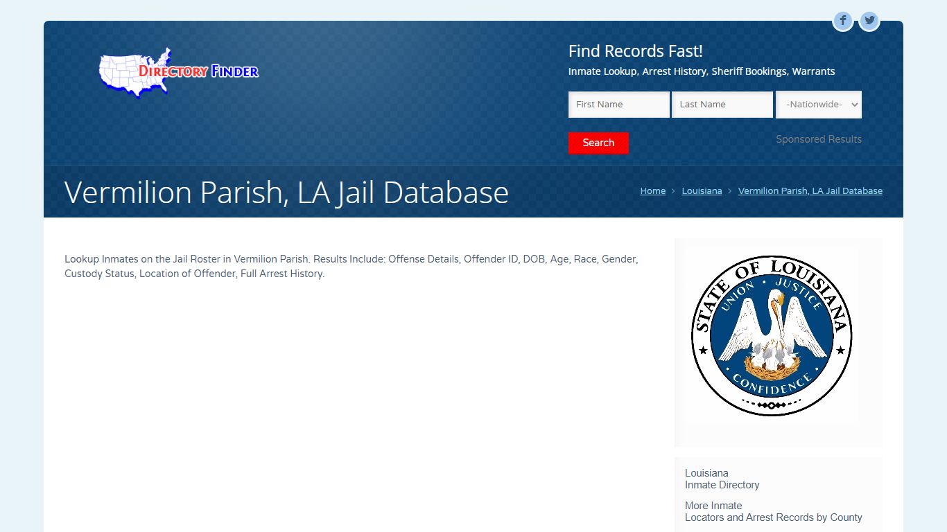 Vermilion Parish, LA Jail Database | People Lookup